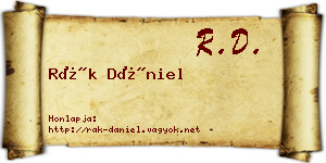 Rák Dániel névjegykártya